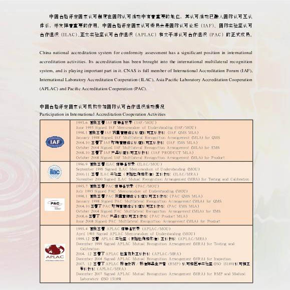 中国认可与国际认可组织 